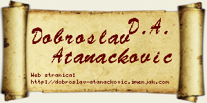 Dobroslav Atanacković vizit kartica